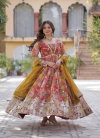 KA 1159 Russian Silk With Foil Embroidery Work Gown Wholesale Market In Surat